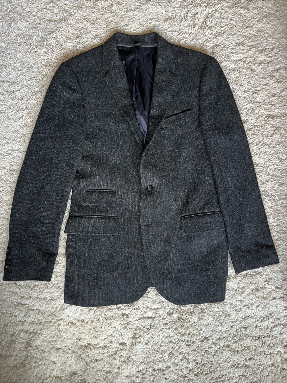 J. Crew Charcoal Herringbone Wool Sport Coat
